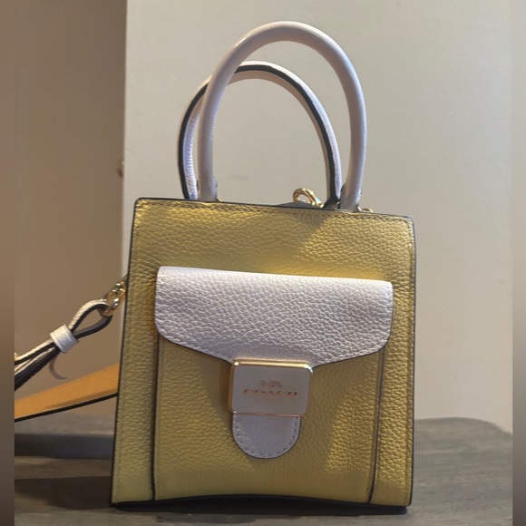 Coach Pepper Mini Yellow and Whitr Women's Bag - Picture 2 of 8